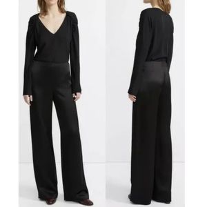 NWT Theory Clean Wide Leg Crepe Satin Dress Pants in Black